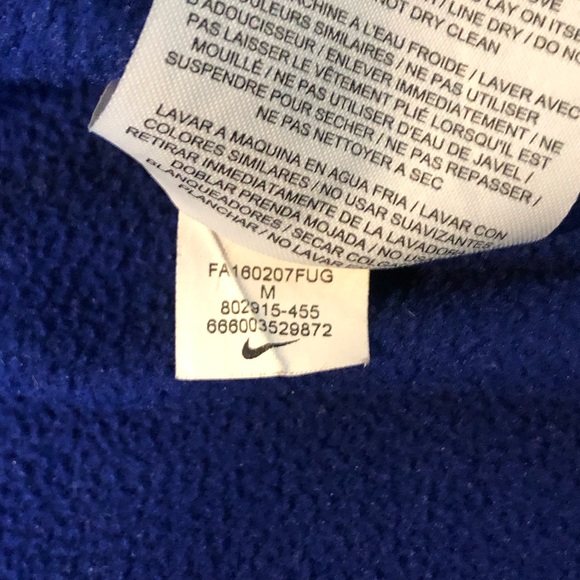Nike Dri-Fit Blue Pullover Hoodie Sweatshirt Pattern Sleeves - Picture 8 of 9
